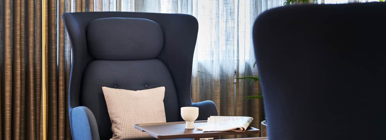 Two chairs in a lounge area.